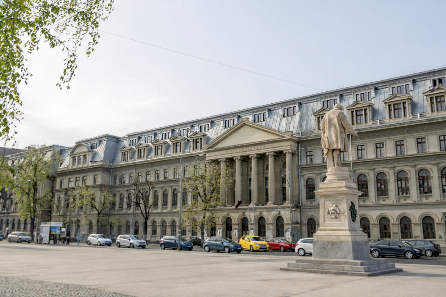 Student life on a university campus in Romania